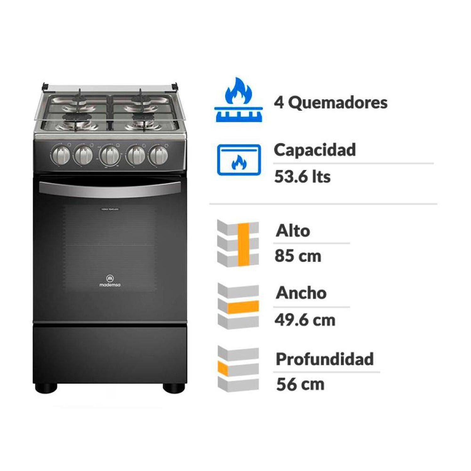 Cocina A Gas Mademsa FM4LP / 4 Quemadores image number 1.0